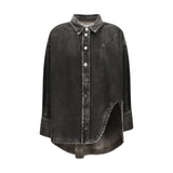 The Attico Black Denim Shirt - Oversized Elegance