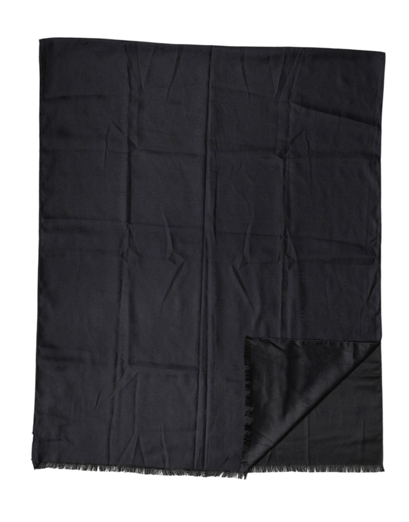 Dolce & Gabbana Black Lace Stole Silk NeckWrap Shawl Scarf