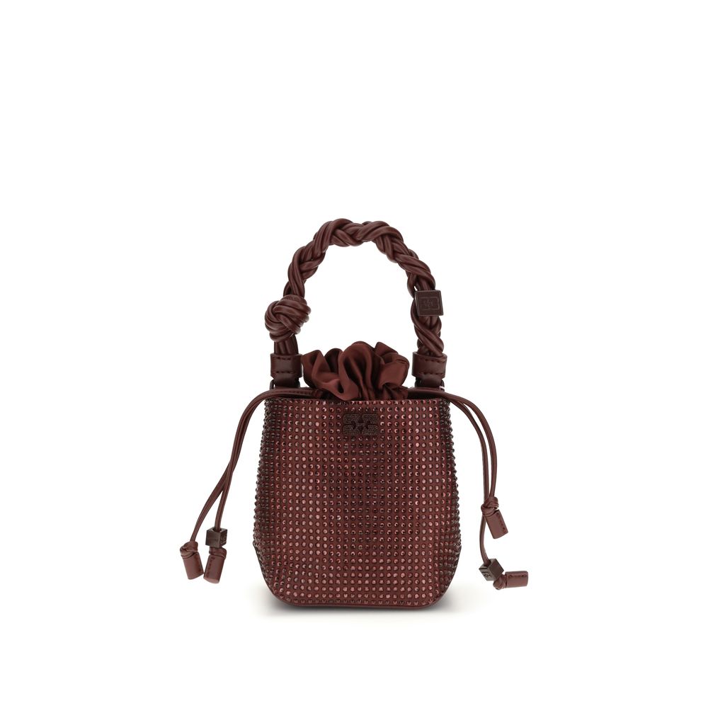 Ganni Bordeaux Recycled Polyester Handbag - Eco-Friendly Elegance