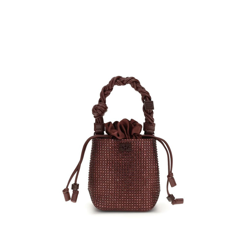 Ganni Bordeaux Recycled Polyester Handbag - Eco-Friendly Elegance
