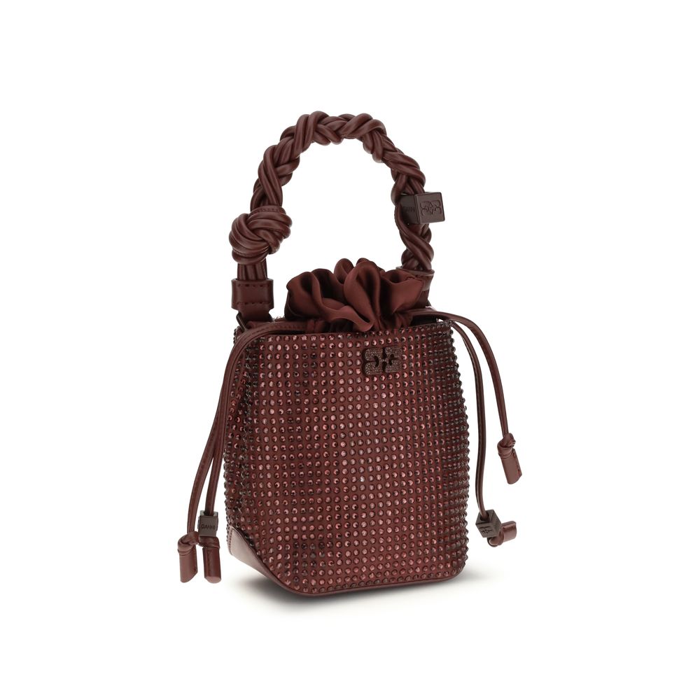 Ganni Bordeaux Recycled Polyester Handbag - Eco-Friendly Elegance