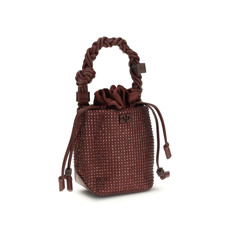 Ganni Bordeaux Recycled Polyester Handbag - Eco-Friendly Elegance