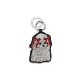 Ganni White Recycled Leather Poodle Keychain