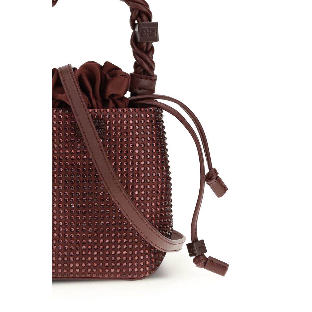 Ganni Bordeaux Recycled Polyester Handbag - Eco-Friendly Elegance