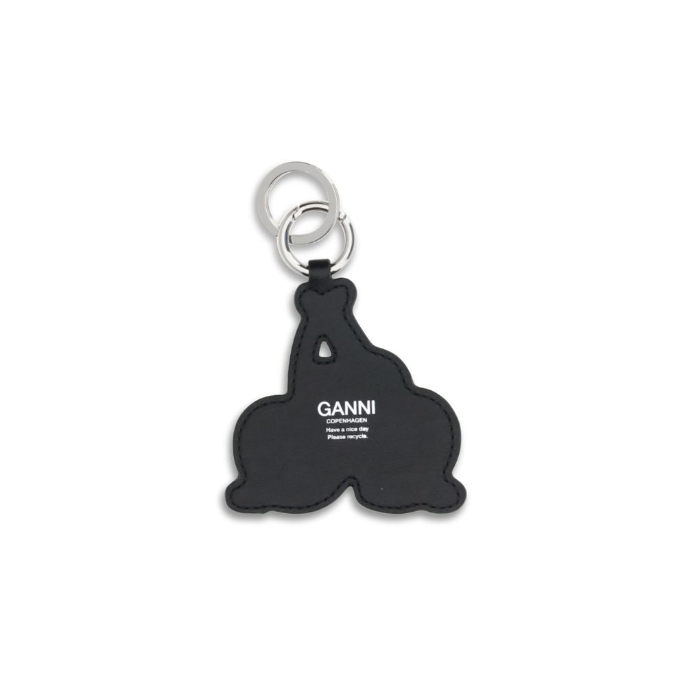 Ganni Red Recycled Leather Cherry Keychain