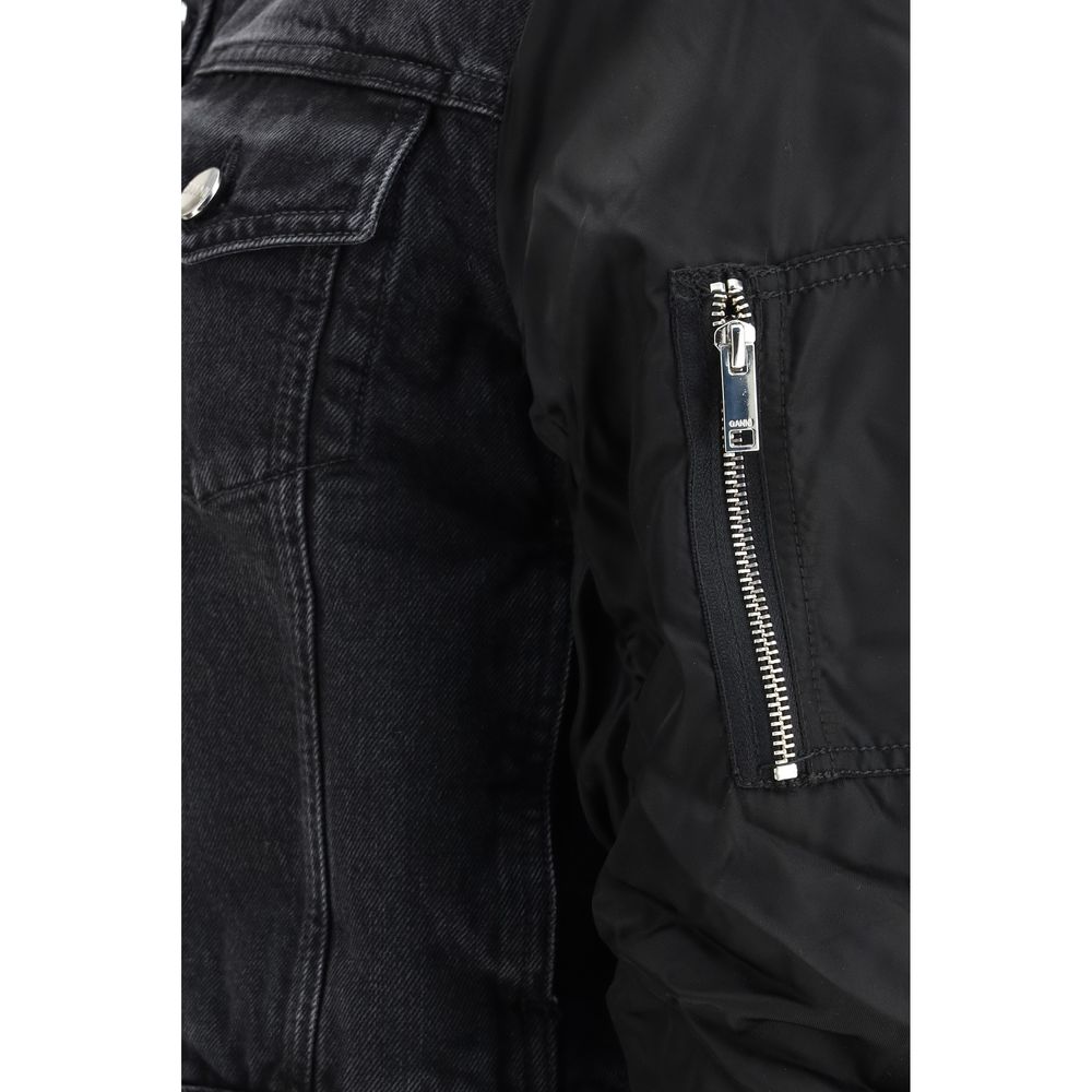 Veste en jean Ganni en coton noir