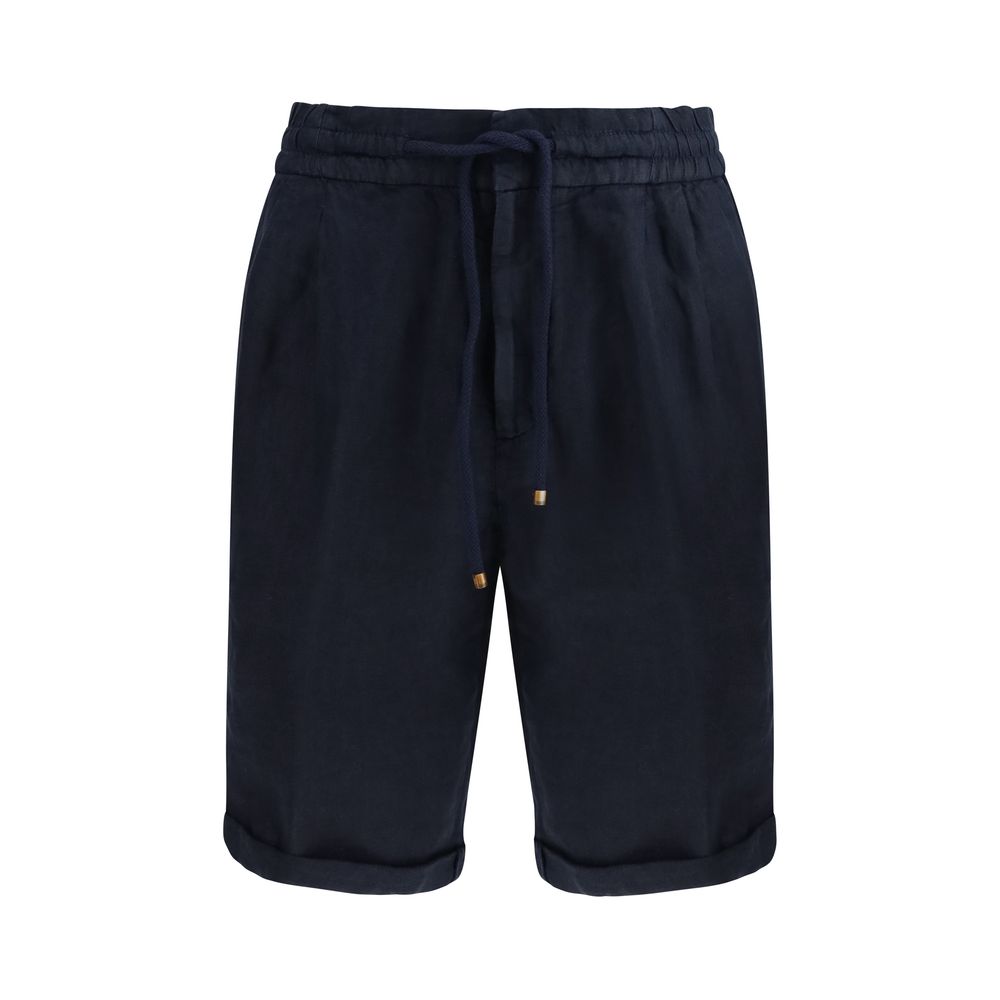 Brunello Cucinelli Bermuda Shorts en Lin Bleu