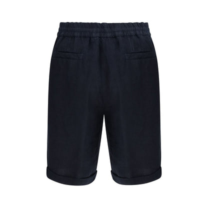 Brunello Cucinelli blauwe linnen bermudashort