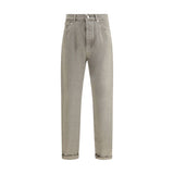 Brunello Cucinelli Jeans Droits en Coton Vert