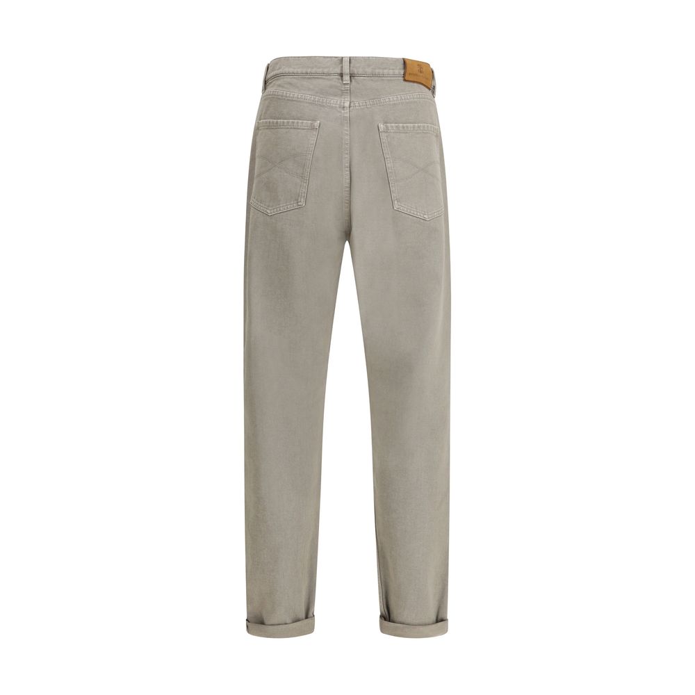 Brunello Cucinelli Jeans Droits en Coton Vert