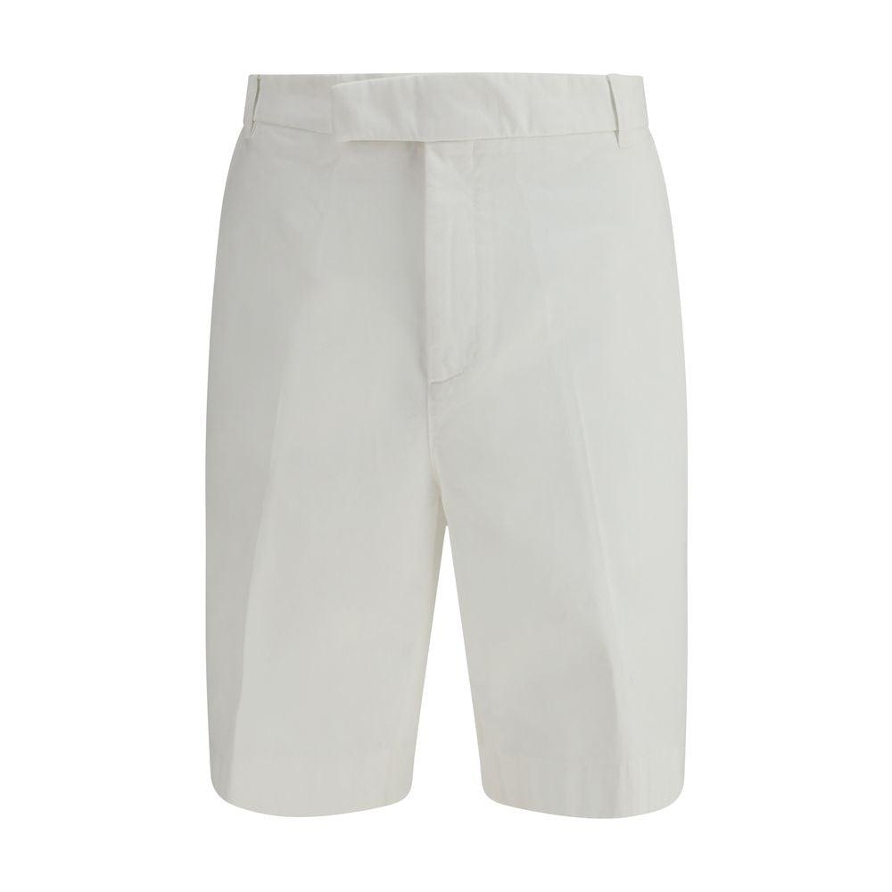 Thom Browne White Polyester Bermuda Shorts - SS26