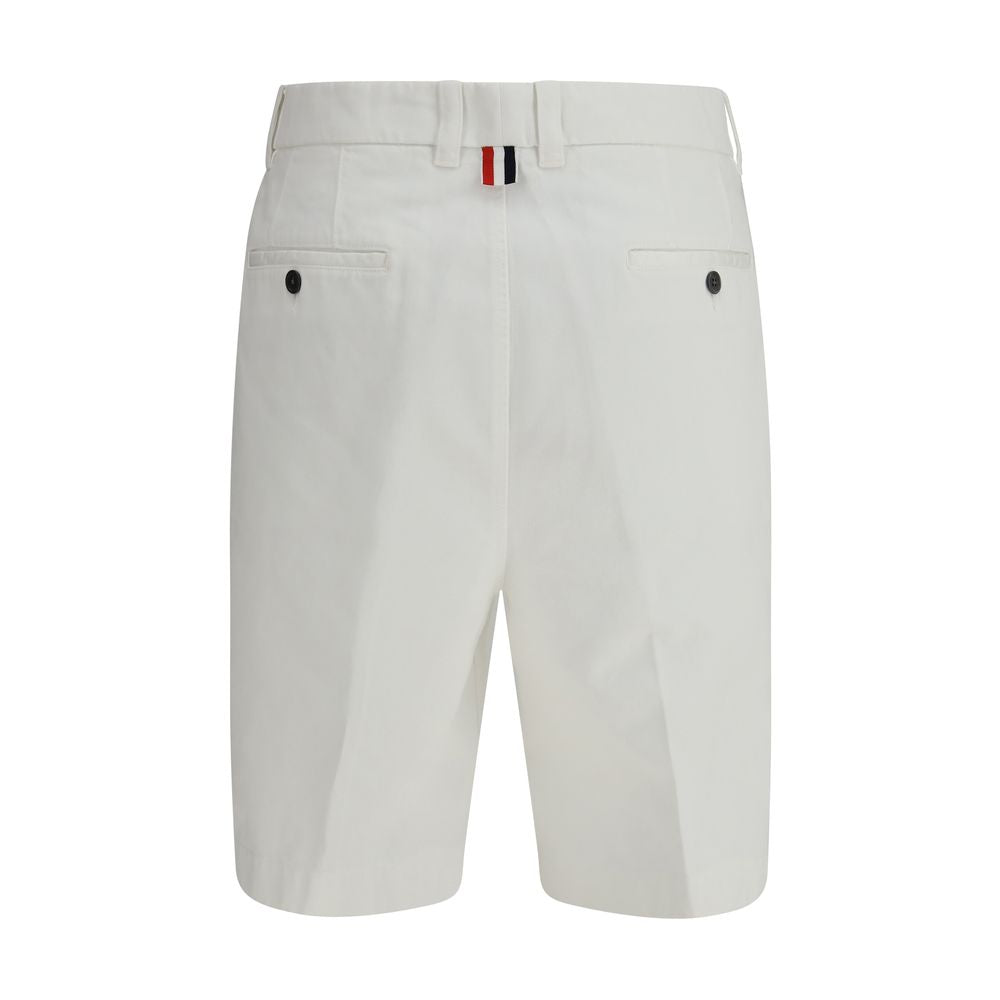 Thom Browne White Polyester Bermuda Shorts - SS26