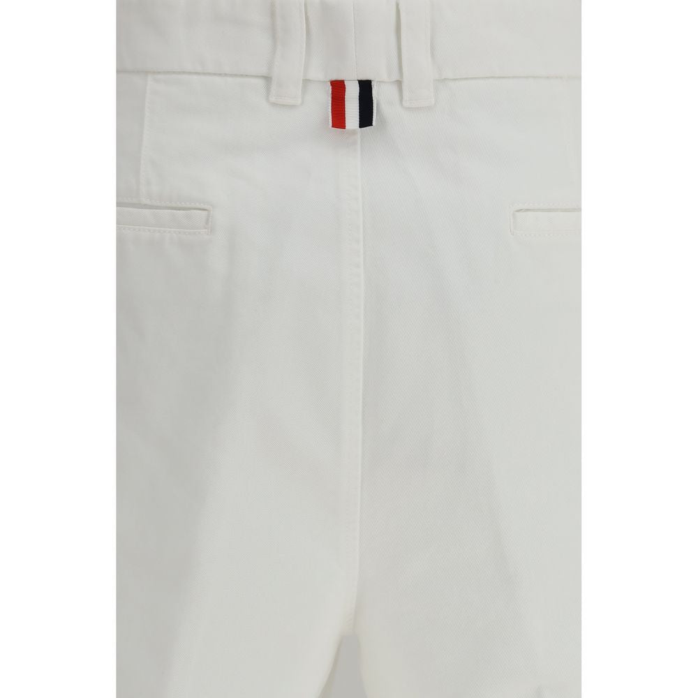 Thom Browne White Polyester Bermuda Shorts - SS26