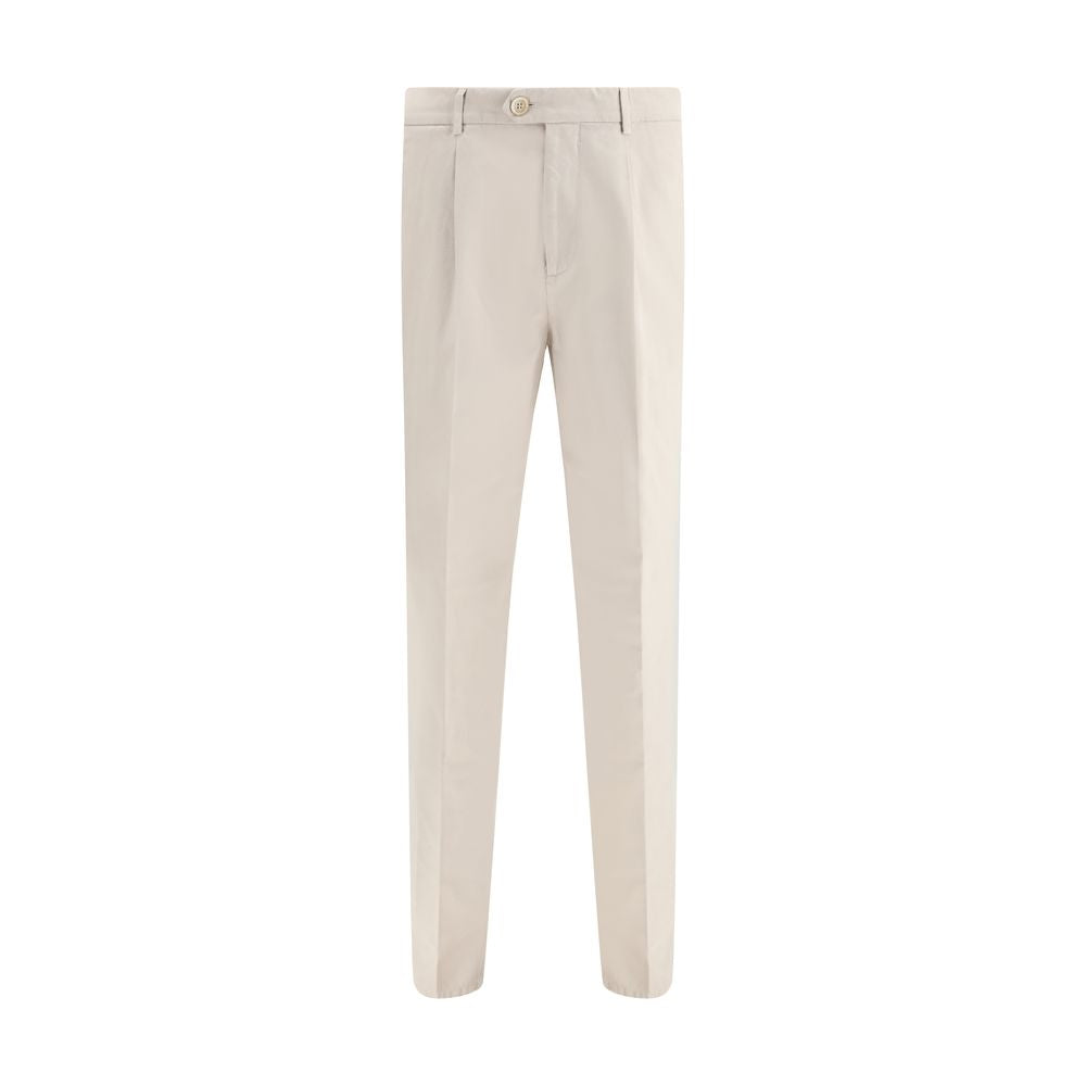 Brunello Cucinelli Pantalons Casual en Coton Crème