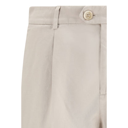 Brunello Cucinelli Crèmekleurige Katoenen Casual Broek