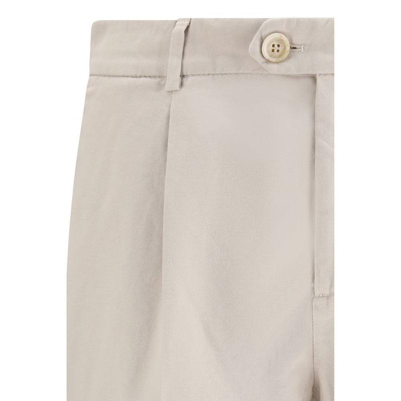 Brunello Cucinelli Crèmekleurige Katoenen Casual Broek