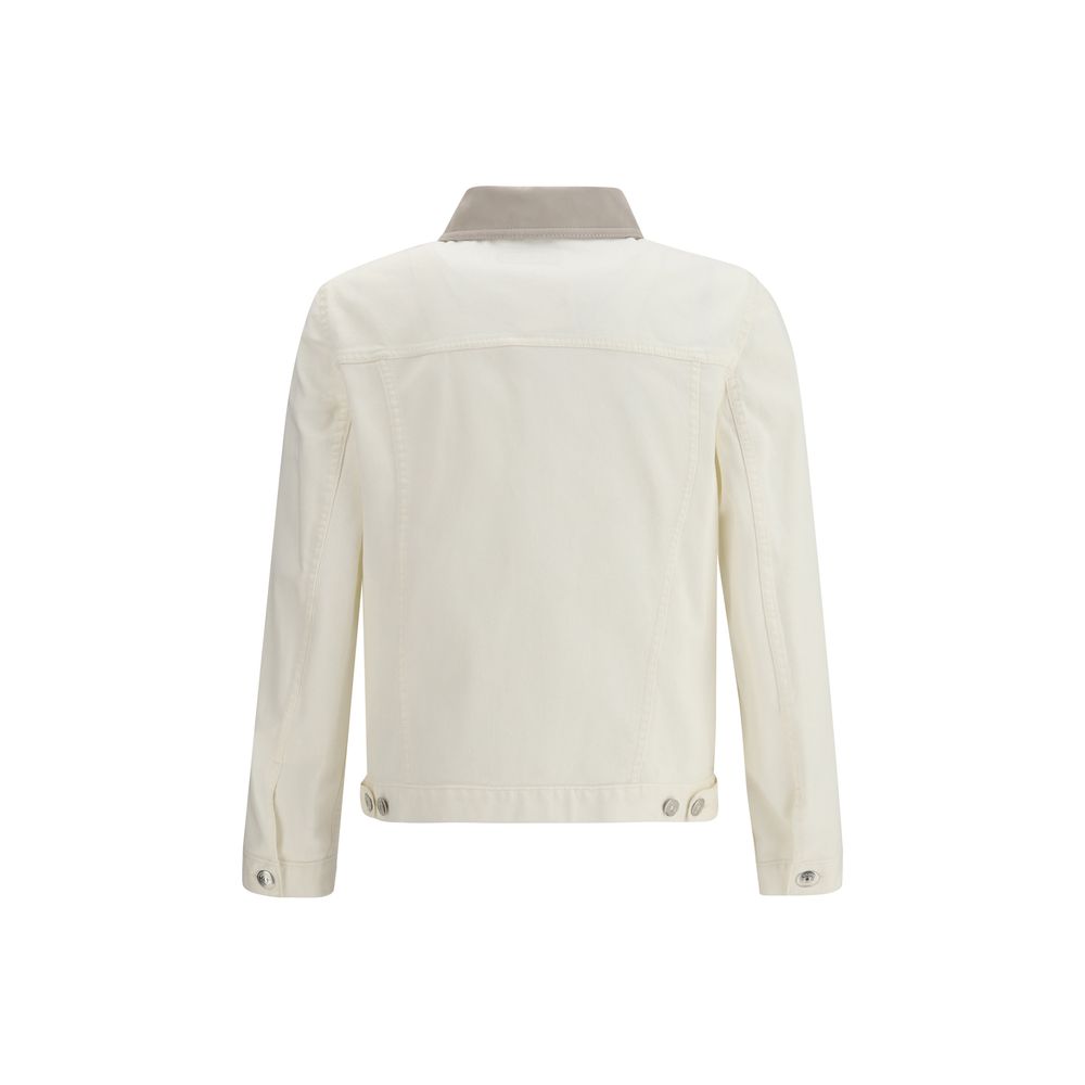 Brunello Cucinelli Veste en Denim Blanc en Coton