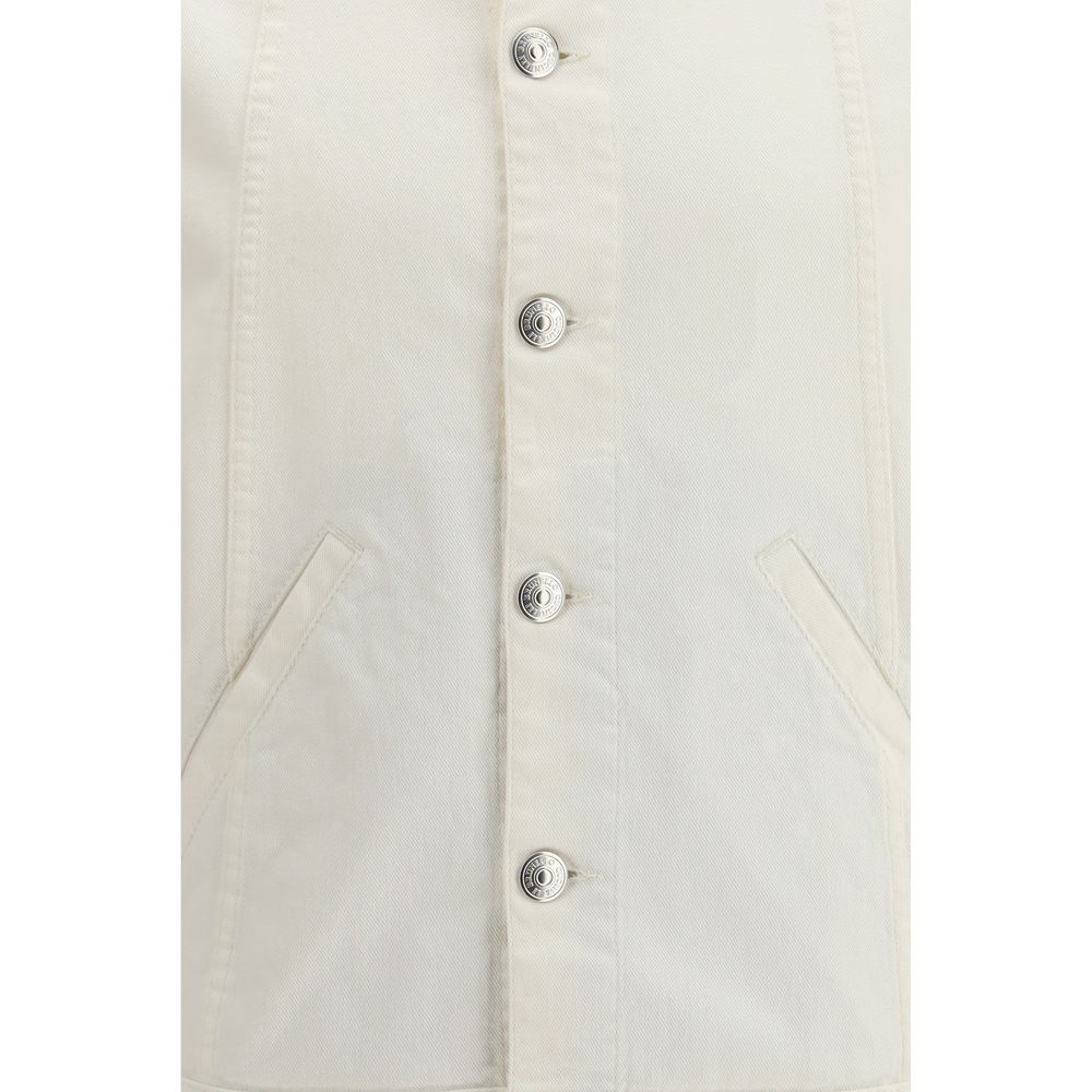 Brunello Cucinelli Veste en Denim Blanc en Coton