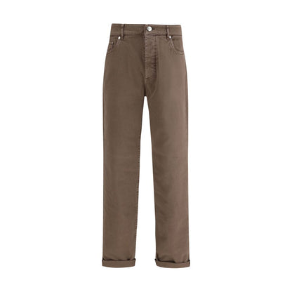Brunello Cucinelli Bruine Katoenen Relaxed Fit Jeans