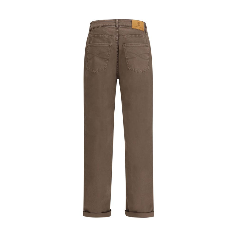 Brunello Cucinelli Bruine Katoenen Relaxed Fit Jeans