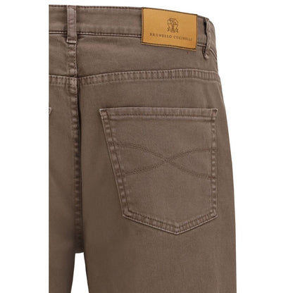 Brunello Cucinelli Bruine Katoenen Relaxed Fit Jeans