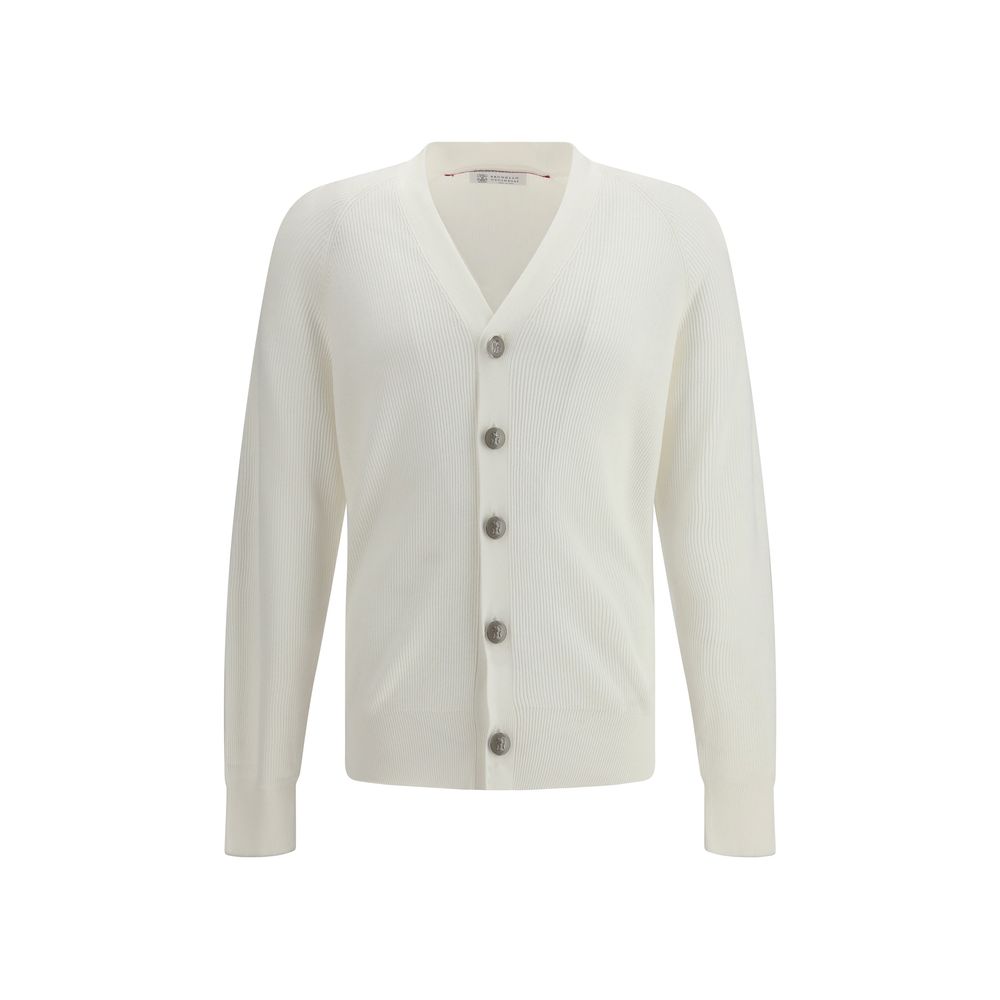 Brunello Cucinelli Cardigan en Coton Blanc