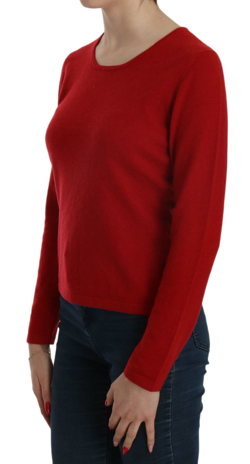 MILA SCHÖN Pull Femme en Cachemire Rouge à Col Rond