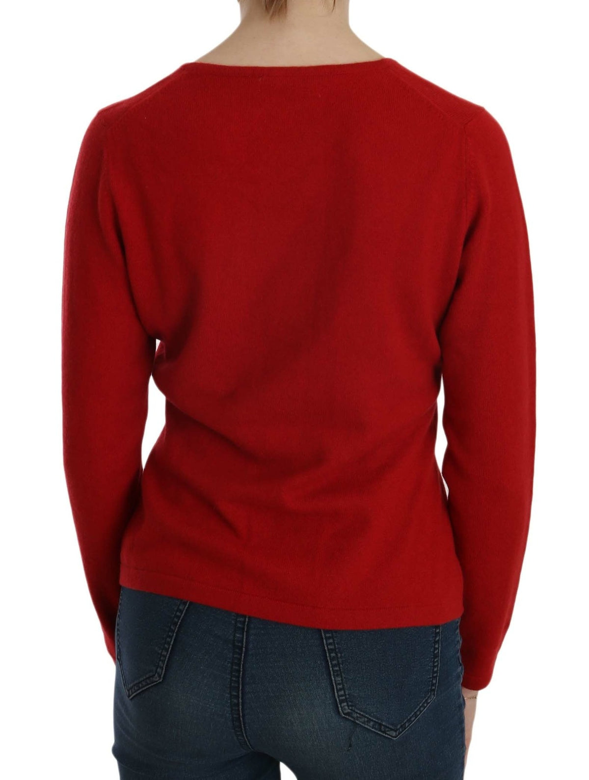 MILA SCHÖN Pull Femme en Cachemire Rouge à Col Rond