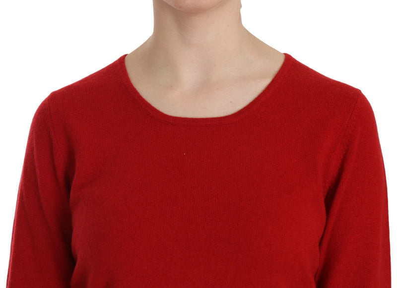 MILA SCHÖN Pull Femme en Cachemire Rouge à Col Rond