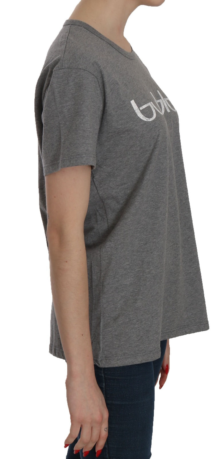 T-Shirt Blouse BYBLOS en Coton Gris à Manches Courtes