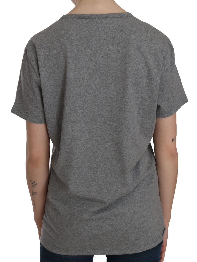 T-Shirt Blouse BYBLOS en Coton Gris à Manches Courtes