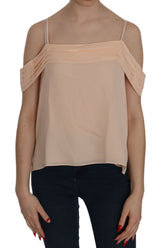 Alexander Wang Orange Off Shoulder Strap Square Neck Blouse