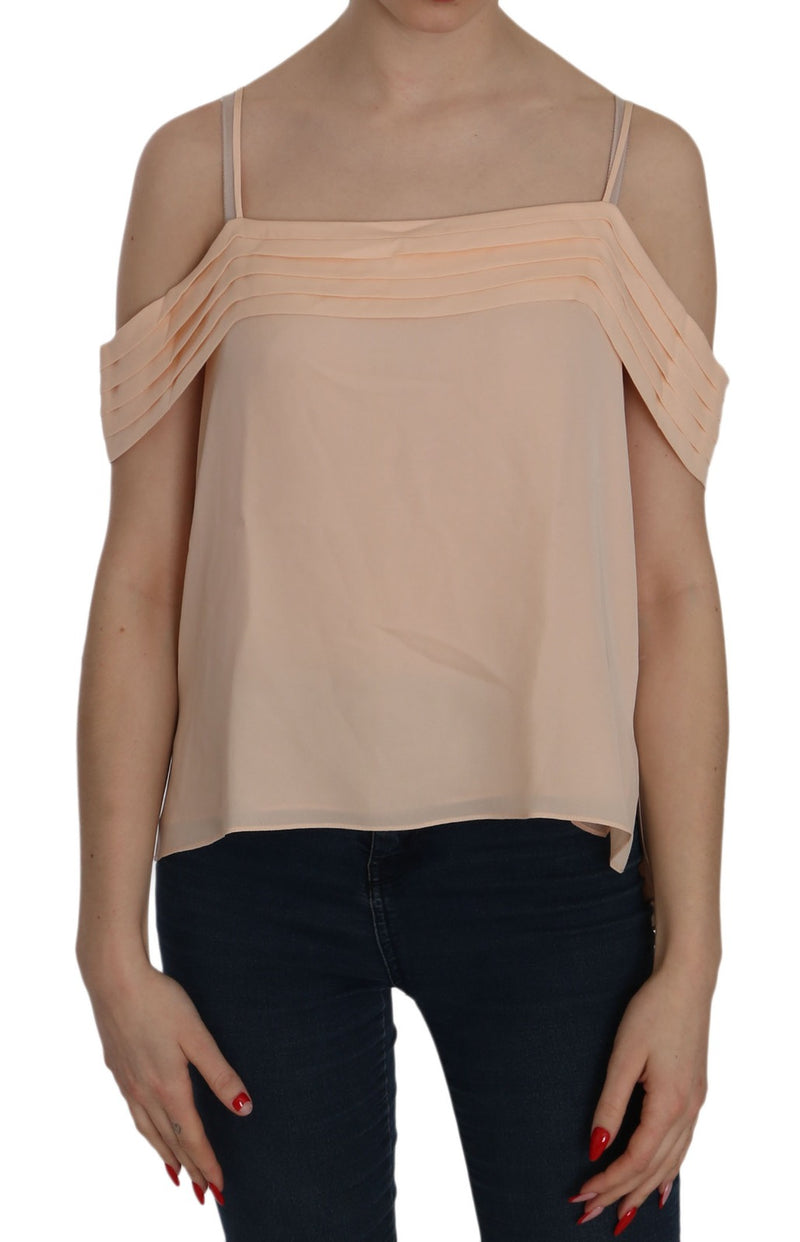 Blouse Alexander Wang Orange à Épaules Dégagées et Col Carré