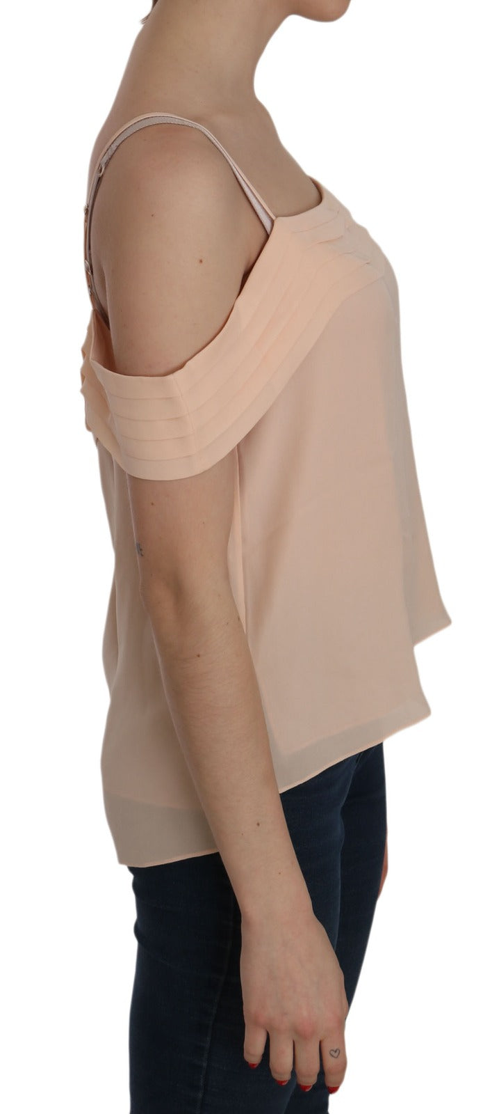 Blouse Alexander Wang Orange à Épaules Dégagées et Col Carré