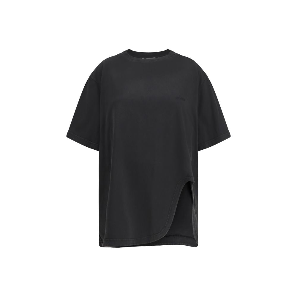 The Attico Black Cotton T-Shirt - Oversized Fit