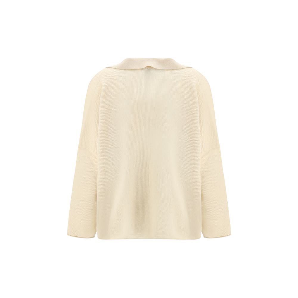 Alanui Beige Cashmere Sweater with Polo Collar - Luxurious Comfort