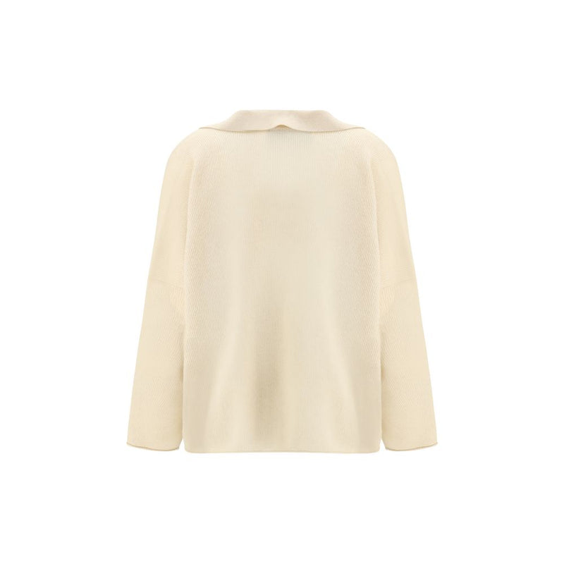 Alanui Beige Cashmere Sweater with Polo Collar - Luxurious Comfort