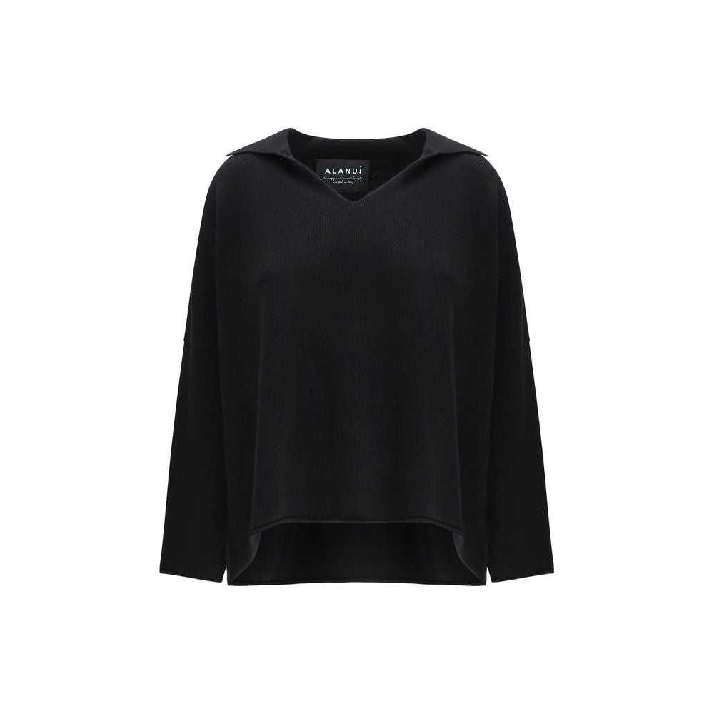Pull en Cachemire Noir Alanui avec Col Polo