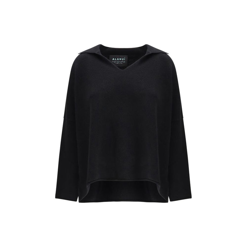 Pull en Cachemire Noir Alanui avec Col Polo