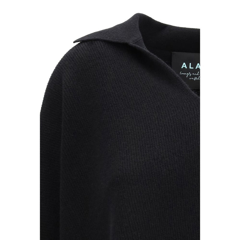 Pull en Cachemire Noir Alanui avec Col Polo