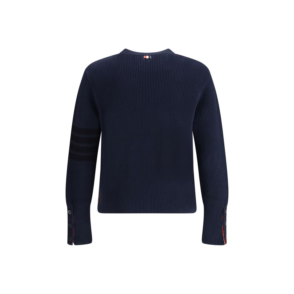 Thom Browne 4-Bar Blue Cotton Sweatshirt