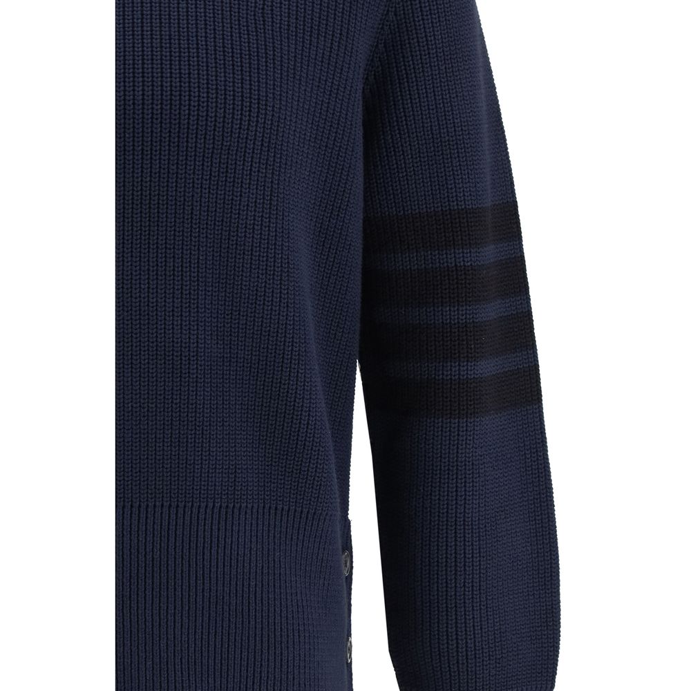 Thom Browne 4-Bar Blue Cotton Sweatshirt