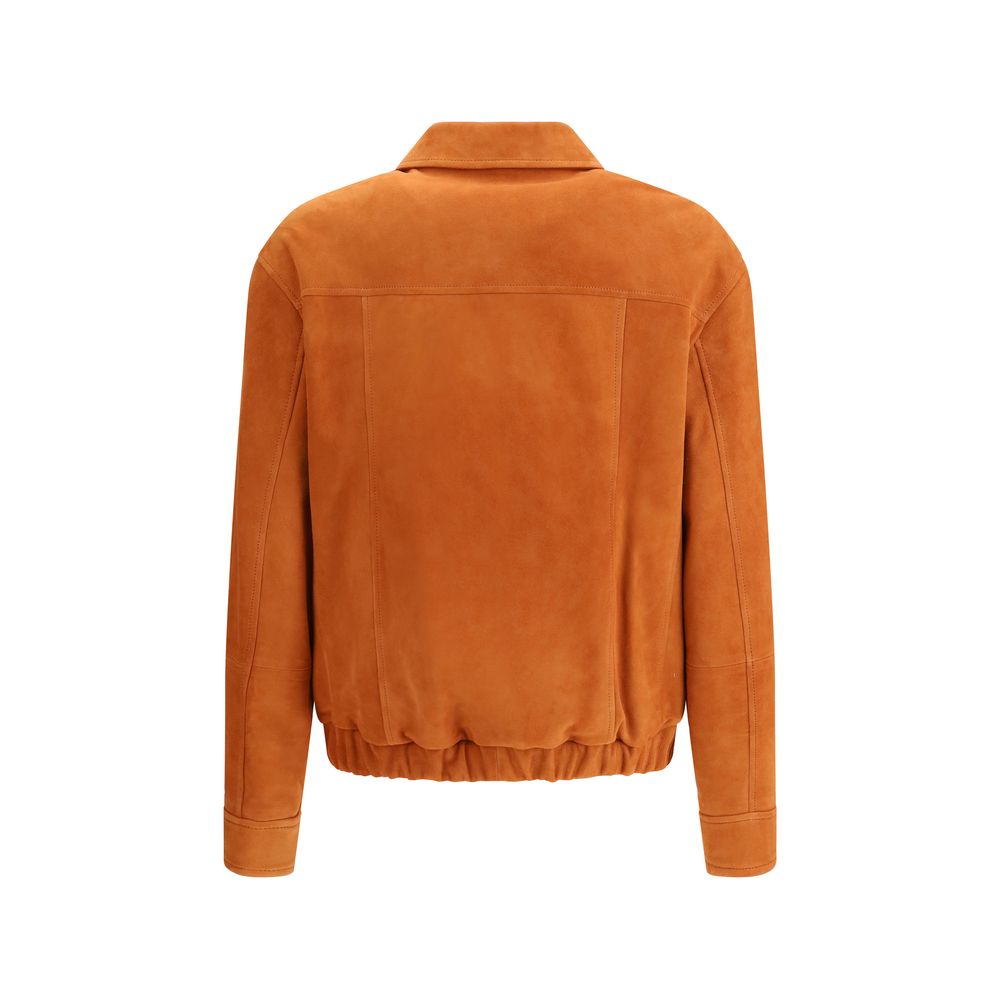 Brunello Cucinelli Veste en Cuir Rouge Bos Taurus