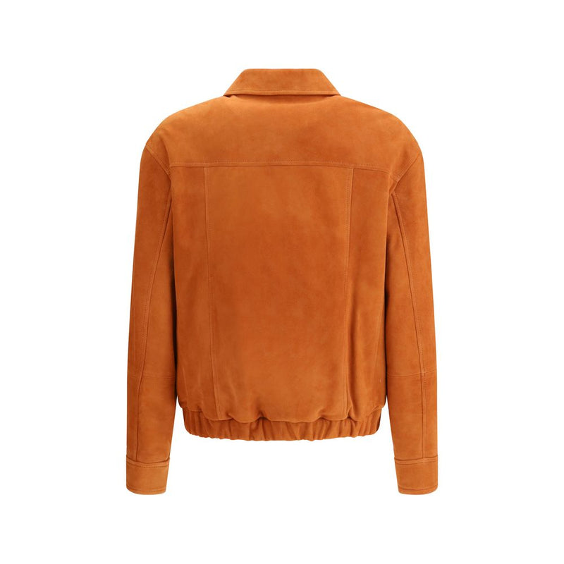 Brunello Cucinelli Veste en Cuir Rouge Bos Taurus
