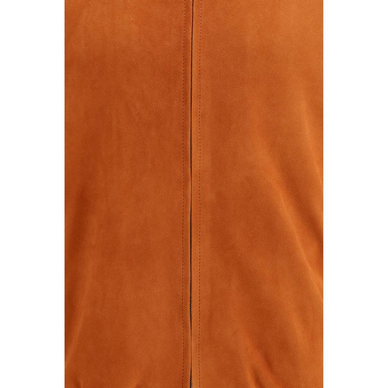 Brunello Cucinelli Veste en Cuir Rouge Bos Taurus