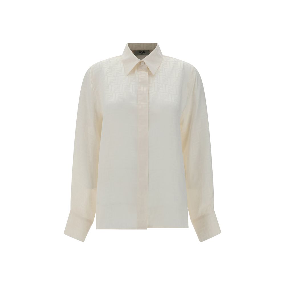 Fendi White Silk Pattern Shirt - SS26 Collection