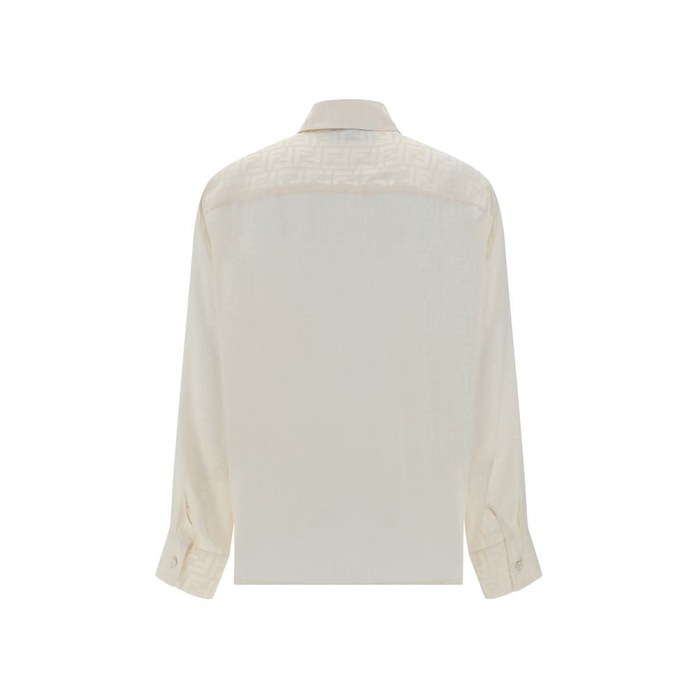 Fendi White Silk Pattern Shirt - SS26 Collection