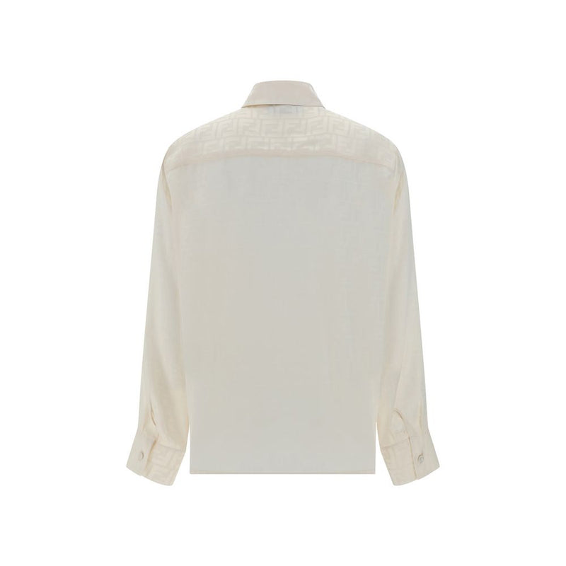 Fendi White Silk Pattern Shirt - SS26 Collection