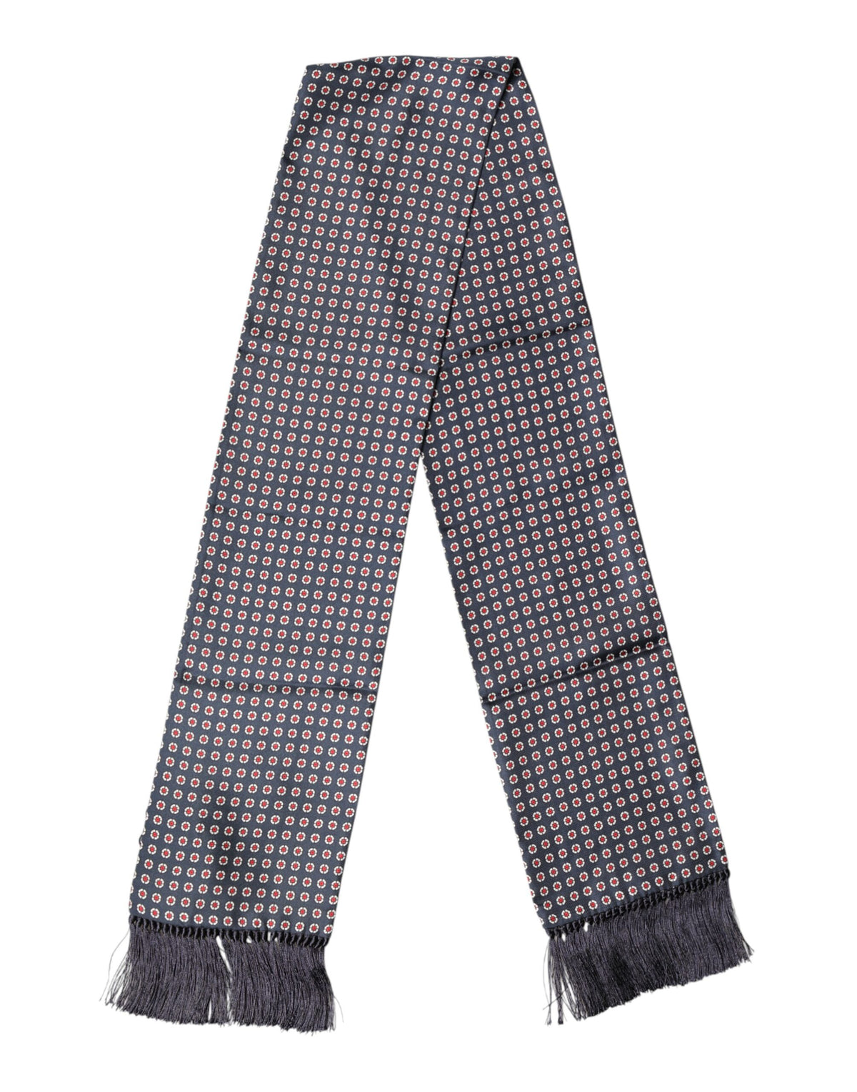 Foulard Dolce &amp; Gabbana à franges noires à motifs 