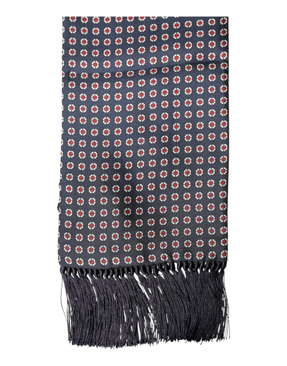 Foulard Dolce &amp; Gabbana à franges noires à motifs 